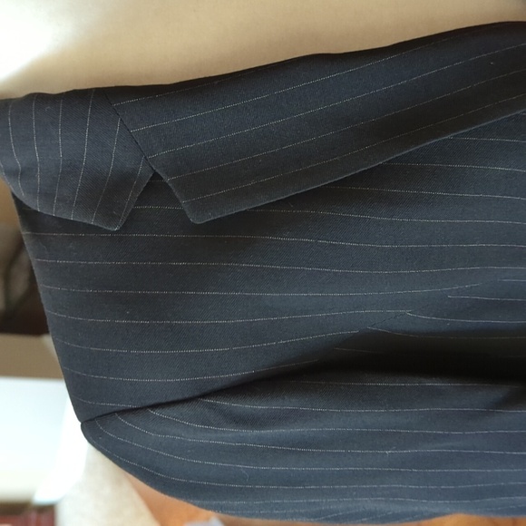 Ann Taylor Blazer wool blend black pinstripe Mob Wife Academia classic  Sz 8 - Picture 4 of 10